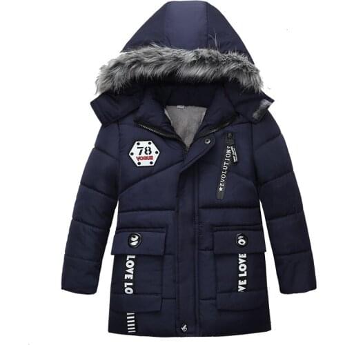 New Winter Toddler Boy Thicken Jacket Coat Baby Boy Clothes Kids Hooded Down Jacket Outerwear Children Printed Down Parkas Coats