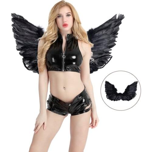 Masquerade Carnival Festival Cosplay Party Costume Kids/Adults Angel Fairy Real Feather Wings Dance Stage Performance Wings
