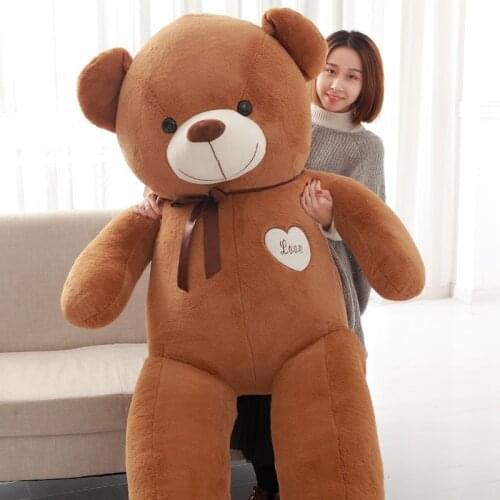 Dorimytrader Jumbo Soft Cartoon Bears Plush Toy Giant Stuffed Bears Doll Pillow Hugging Bears Dolls for Lover Gift 71inch 180cm