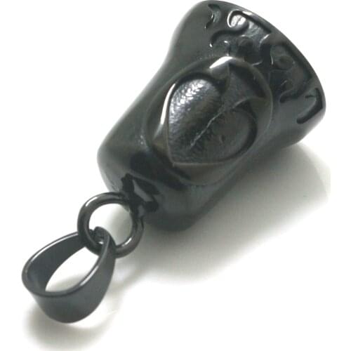 316L Stainless Steel Black Spade Bell Flaming Pendant Newest