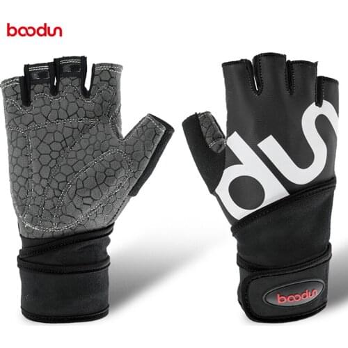 Boodun Men Women Half Finger Crossfit Gym Gloves Fitness Gloves Body Building Weight Lifting Wrist Protect Gloves Musculation