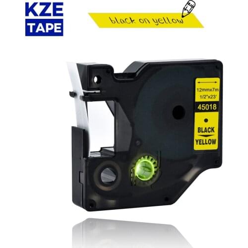 Dymo d1 12mm 45018 black on yellow label tapes Ribbon compatible Dymo D1 label printer for Dymo Label Printer DYMO LM160 LM280