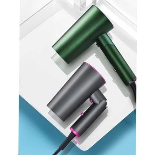 V professional electric hair dryer hair salon foldable handle 1600W power cold hot air negative ion constance temperature