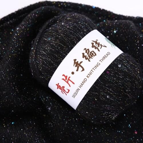 Drop Shipping 50g/Ball Sequins Bright Silk Angola Amorous Feelings Thin Mohair Wool Yarn Plush Fine Wool Crochet Hand Knitting