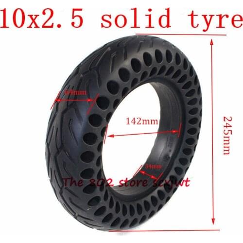 Super 10x2.50 Honeycomb Solid Tyre 10*2.5 Tubeless Tire,Thickened Double Honeycomb Wheel Tyre for Electric Scooter Skate Board