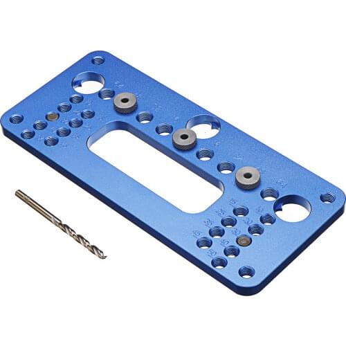 Blue Aluminum Alloy Knob and Pull Cabinet Hardware Jig Adjustable Door Drawer Handle Knob Pull Drill Template Woodworking Tool