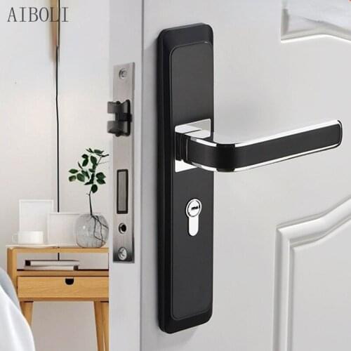 Modern Indoor Silent Door Locks Bedroom Door Handle Locks Zinc Alloy Handle Locks Door Handle Locks Wooden Door Locks