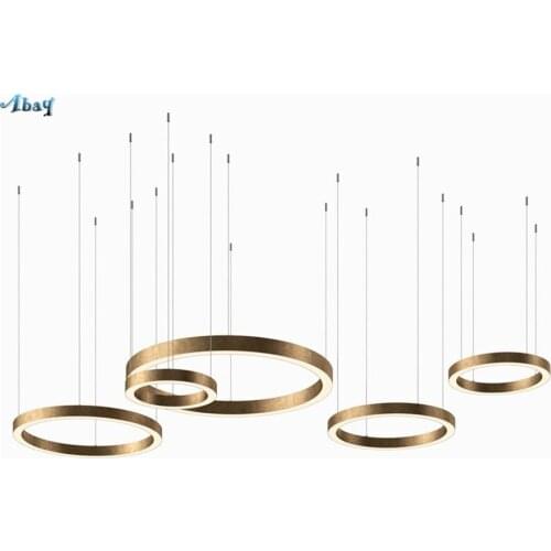 Nordic Modern Ring Shape Pendant Lights for Hall Living Room Restaurant Study Office Modern Light Fixture Hang Lamp Design Lamp