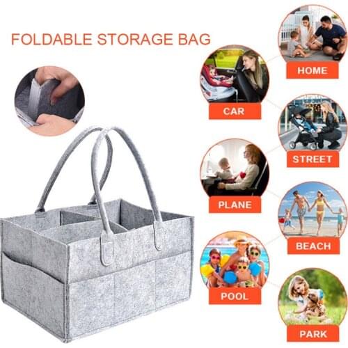 Baby Diaper Caddy Organizer Car Travel Bag Nursery Storage Bin Felt Basket for Infant Dropshipping