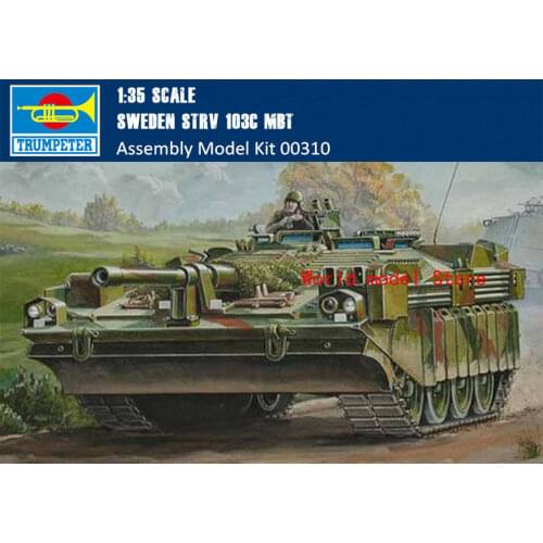 Trumpeter 00310 1/35 Scale Sweden Strv 103C MBT Tank Plastic Assembly Model Kits