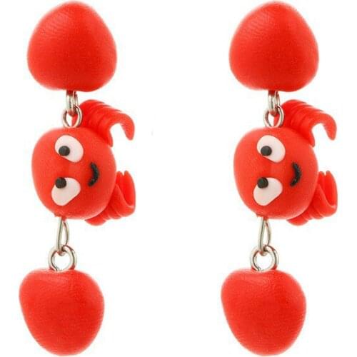 TTPAIAI 30 Brand Handmade Polymer Clay Cute Crab Stud Earrings For Women 3d Animal Earring For Girls Kids Jewelry Gift