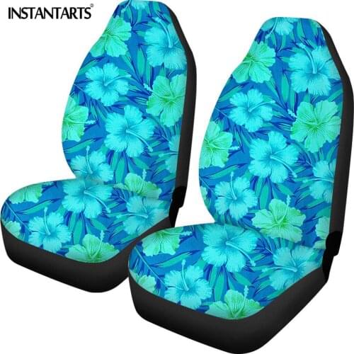 INSTANTARTS Hibiscus Flower Printing Comfortable Set of 2 Vehicle Seat Protector for Car Seat Car Accessories Car Seat Covers