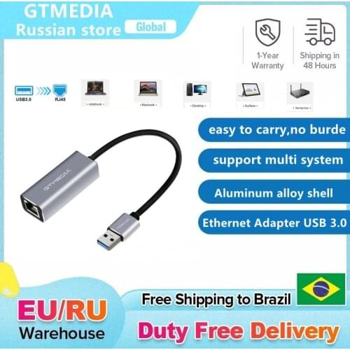 USB Ethernet Adapter USB 3.0 Network Card to RJ45 10/100/1000M Lan for Windows 10 Xiaomi Mi Box 3 Nintend Switch Ethernet USB