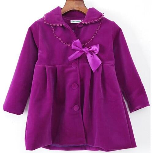 Kids Coats With Bow Toddler 2020 Spring Girls Sweater Warm Clothes Children Long Outerwear Infantil Cashmere coat JK824642