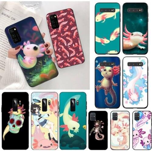 YJZFDYRM Cute Animal Axolotl Soft Phone Cover for Samsung S20 plus Ultra S6 S7 edge S8 S9 plus S10 5G lite 2020