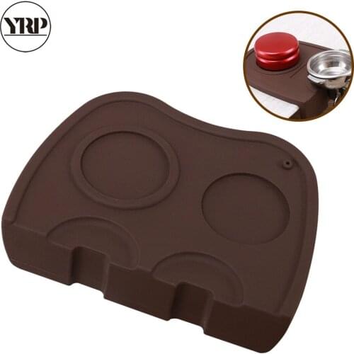 YRP Barista Silicone Coffee Tamper Mat Maker Espresso Latte Art Double Hole Tamper Holder Flexible Corner Mat Accessories Tools