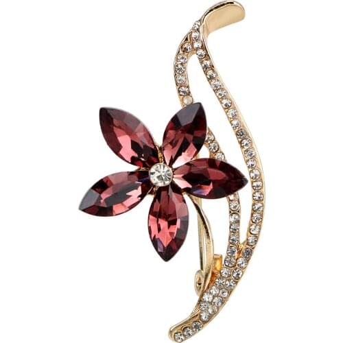 Home Decoration Flower Brooches Alloy Craft Rhinestone Fashion Jewelry For Women Vintage Pin