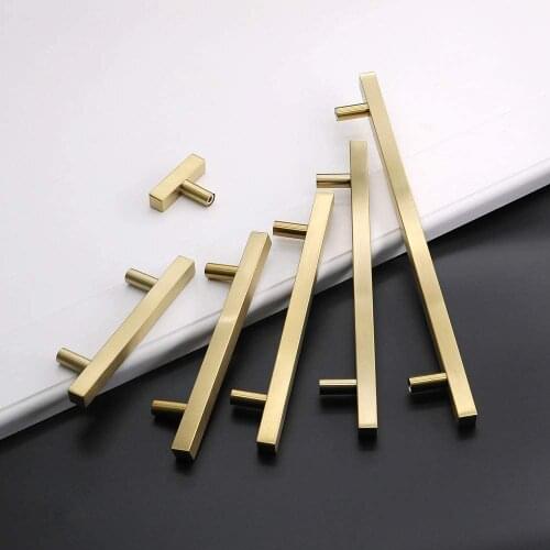 Goldenwarm Gold Kitchen Cabinet Knobs Dresser Drawer Pulls Square Bathroom Cabinets Handles Metal Drawer Pulls 15Pcs