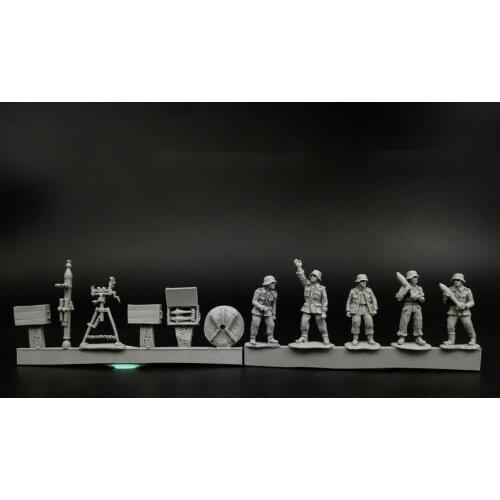 1/72 Scale Die-casting Resin Figure 5 Soldiers Of The German 120mm Mortar Regiment Unpainted Free Shipping