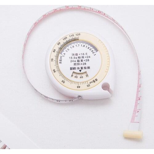 1PC BMI Body Mass Index Retractable Tape 150cm Measure Calculator Diet Weight Loss Tape Measures Tools