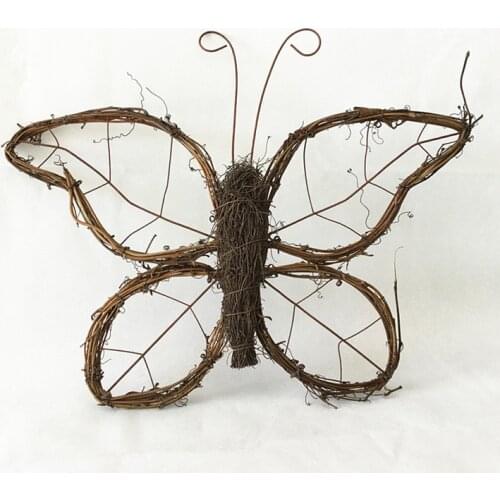 1 Pc/lot 2018 New Design Farmhouse Decor Hanging Wall Decoration Grapevine Twig Rattan Butterfly Ornaments