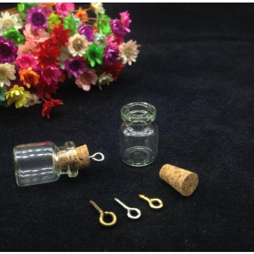 150sets/lot Small Tiny Empty Glass Bottle with Cork Stopper Jars Container Decor Storage Craft Mini Wishing Message Vial pendant