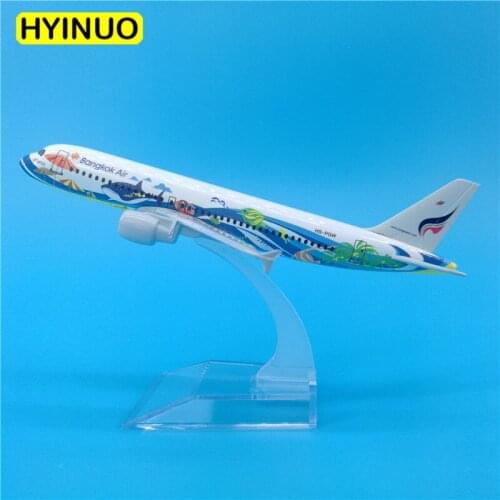 16CM 1:400 Airbus A320-200 Model Thailand Bankok Fish Airways Airlines W Base Alloy Aircraft Plane Collectible Gifts Toys Model