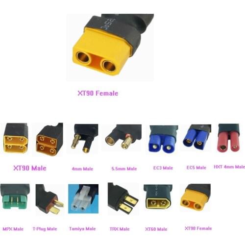 1pce XT90 Female to XT90/4mm/ 5.5mm/EC3/EC5/MPX/T -Plug Deans/Tamiya/TRX Traxxas/XT60/ HXT4mm No Wire Adapter For Lipo Battery