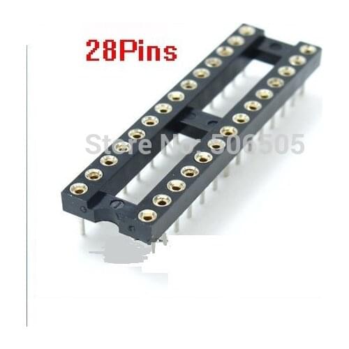 28P Round hole IC socket DIP 28 DIP-28Pins seat microcontroller socket 10pcs/lot