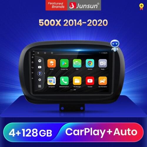 Junsun V3 Qualcomm Voice Control Android 10.0 Car Radio Multimedia Player For Fiat 500X 2014 - 2020 Autoradio Stereo 2Din dvd
