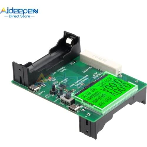 DC 5V-12V 18650 LED/LCD Display Battery Capacity Tester Module Digital Lithium Battery Capacity Tester Checkered Load Analyzer