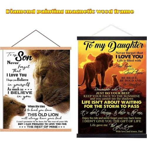 Diamond Painting Wooden Poster Hanger Photo Magnetic Frame DIY Picture Canvas Print Hanging Wall Art Home Decor 21-80cm Custom