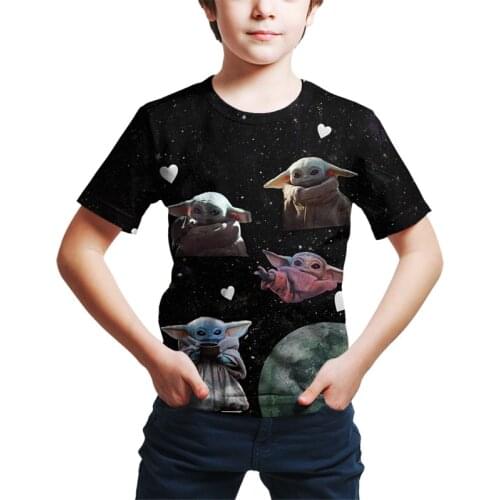 3D Baby Yoda Kids T-shirt Print Girls Funny Clothes Boys Costume Children 2021 Summer Tops Mandalorian Grogu Toddler Baby Shirts