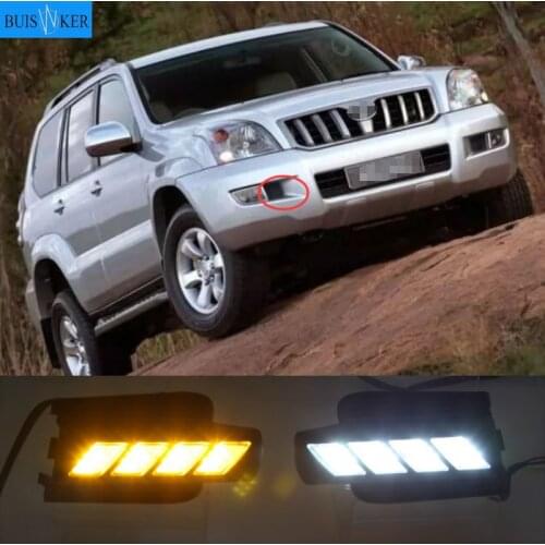 DRL for Toyota Prado 120 Land cruiser LC120 FJ120 GRJ120 2003 2004 2005 2006 2007 2008 2009 LED daytime running lights Fog lamp