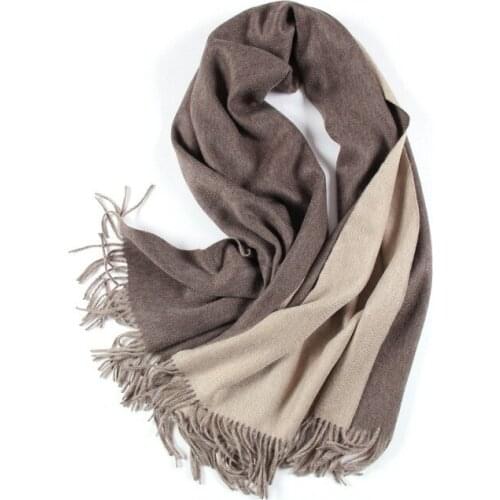 Double face different color 100%goat cashmere water ripple thick woven women scarfs shawl pashmina 70x200cm high grade