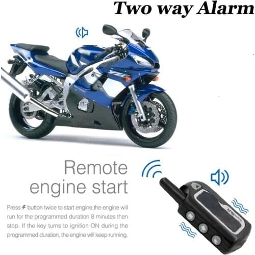 Two Way Alarm Motorcycle Scooter Security Alarm Motorbike 2 Remote Engine Start Vibrate Alarm Motor Anti-theft Protection System