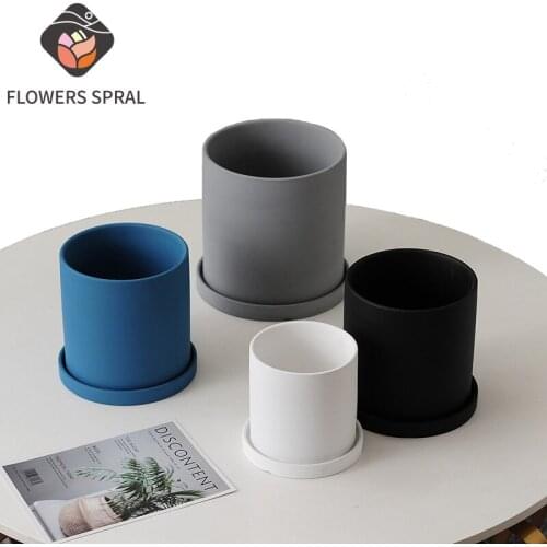 Morandi Color Nordic Light Luxury Style Ceramic Planting Pots, Creative Home Decoration Tabletop Ornaments, New Home Gifts