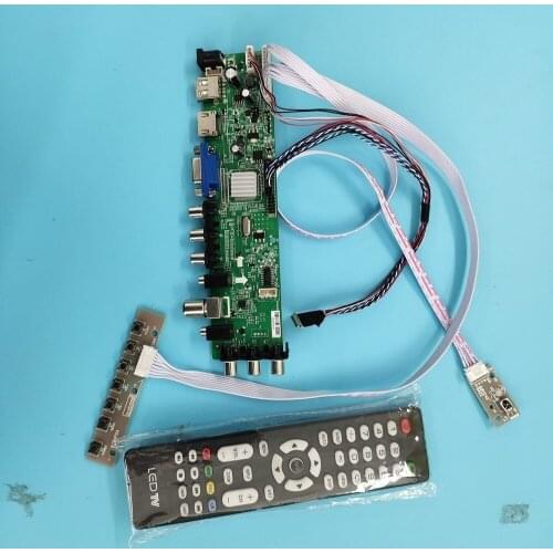 Kit For B156HW01 V6/B156HW01 V7 1920X1080 TV LVDS USB AV Signal 40pin WLED remote DVB-T2 VGA LED HDMI controller board digital
