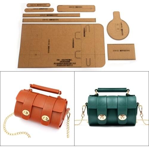 Leather Messenger Bag Kraft Paper Template Shoulder Bag Craft Paper Pattern Leather Hand Bag Stencils Sewing Pattern Template