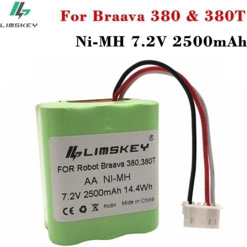 Limskey High Quality New 7.2V 2500mAh Vacuum Replacement Battery For iRobot Roomba Braava 380 & 380T
