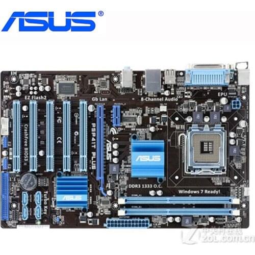 LGA 775 ASUS P5P41T PLUS Motherboard DDR3 8GB P5 P41T PLUS For Intel G41 Desktop Mainboard ATX Systemboard USB2.0 PCI-E X16 Used