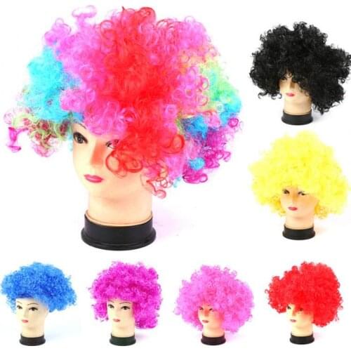 Pretty 1 pc Halloween Wig kids Dancing Party Supplies multi-color short Curly Explosion wig Cosplay party Event&Party Supplies