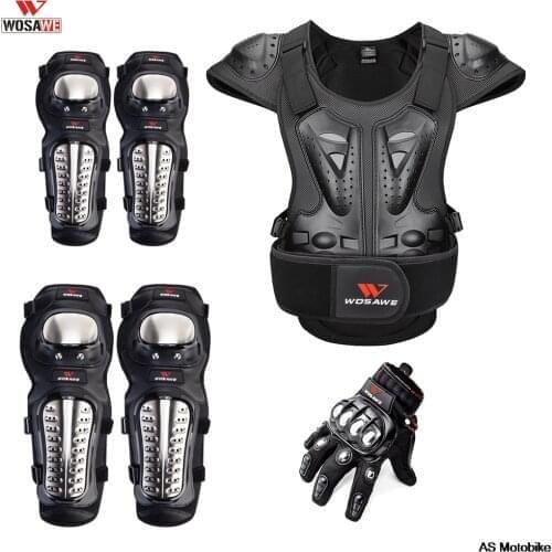 WOSAWE Motorcycle Knee Pads Guards Cuirassier Elbow Racing Off-Road Protective Safety Gears Race Brace Sports Cycling Guard