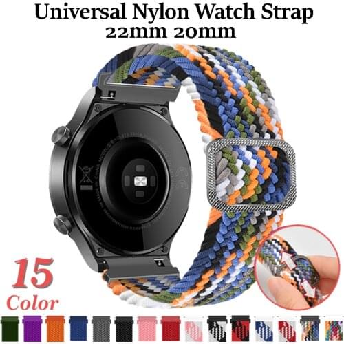 Nylon Elastic Strap for Huawei GT1/2 Amazfit Watch Adjustable Braided Loop for Samsung Galaxy Watch 3 46mm Active1/2 20mm 22mm