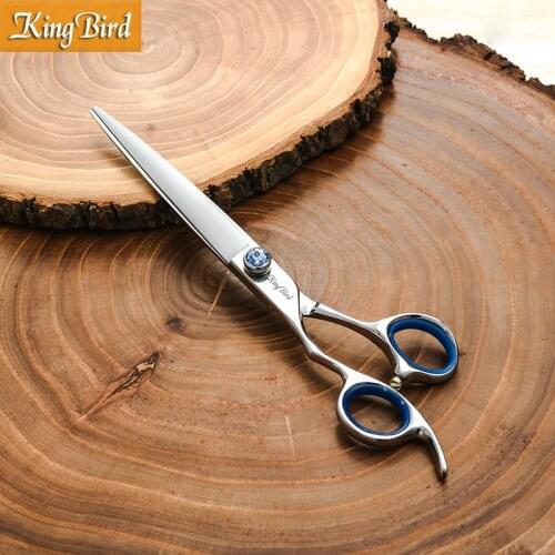 Left hand dog hair shears 7.5 INCH Professional pet dog grooming scissors Pet hair scissors Bright silver Kingbird NEW