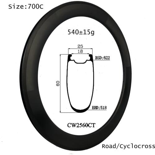 OEM carbon cycling rims 700C U Shape 25mm 60mm clincher tubeless compatible tires high quality bicycles component online sales