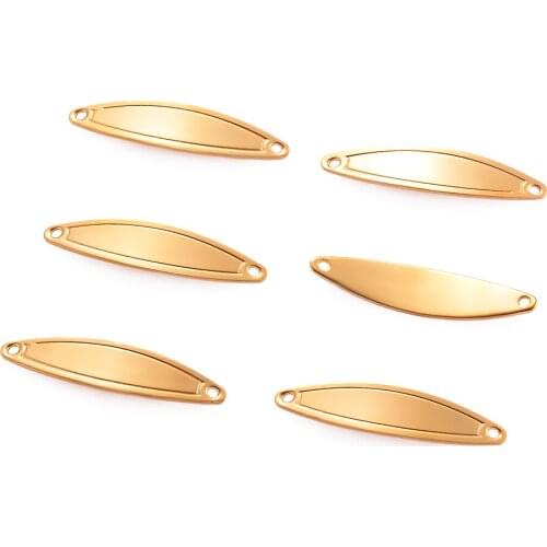 Wholesale 10pcs Stainless Steel Bracelet 2 Hole Charm Oval Blank Connector Diy Jewelry Making Bangle Connector Accessory Finding