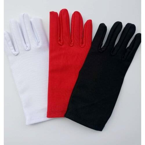 1 Pair Childrens Dance Gloves Black White Elastic Festival Performance Gloves Kindergarten Girls/Boys Tight Short Gloves