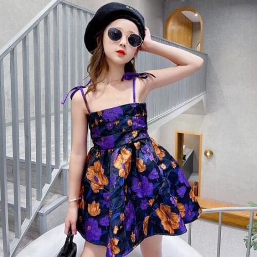 Baby Girls Dress Summer 2021 New Childrens Clothing Medium and Large Childrens Hepburn French Style Puffy Dress Kids Clothes