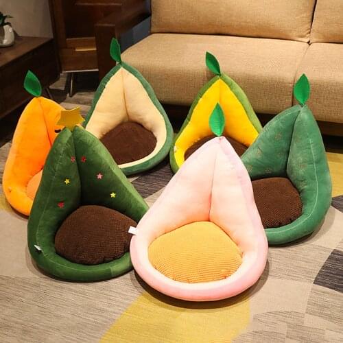 Seat Cushion Cartoon Fruit Design Backrest Pillow Non Slip Mini Sofa Lazy Floor Mat Home Office Chair Decor Children Gift
